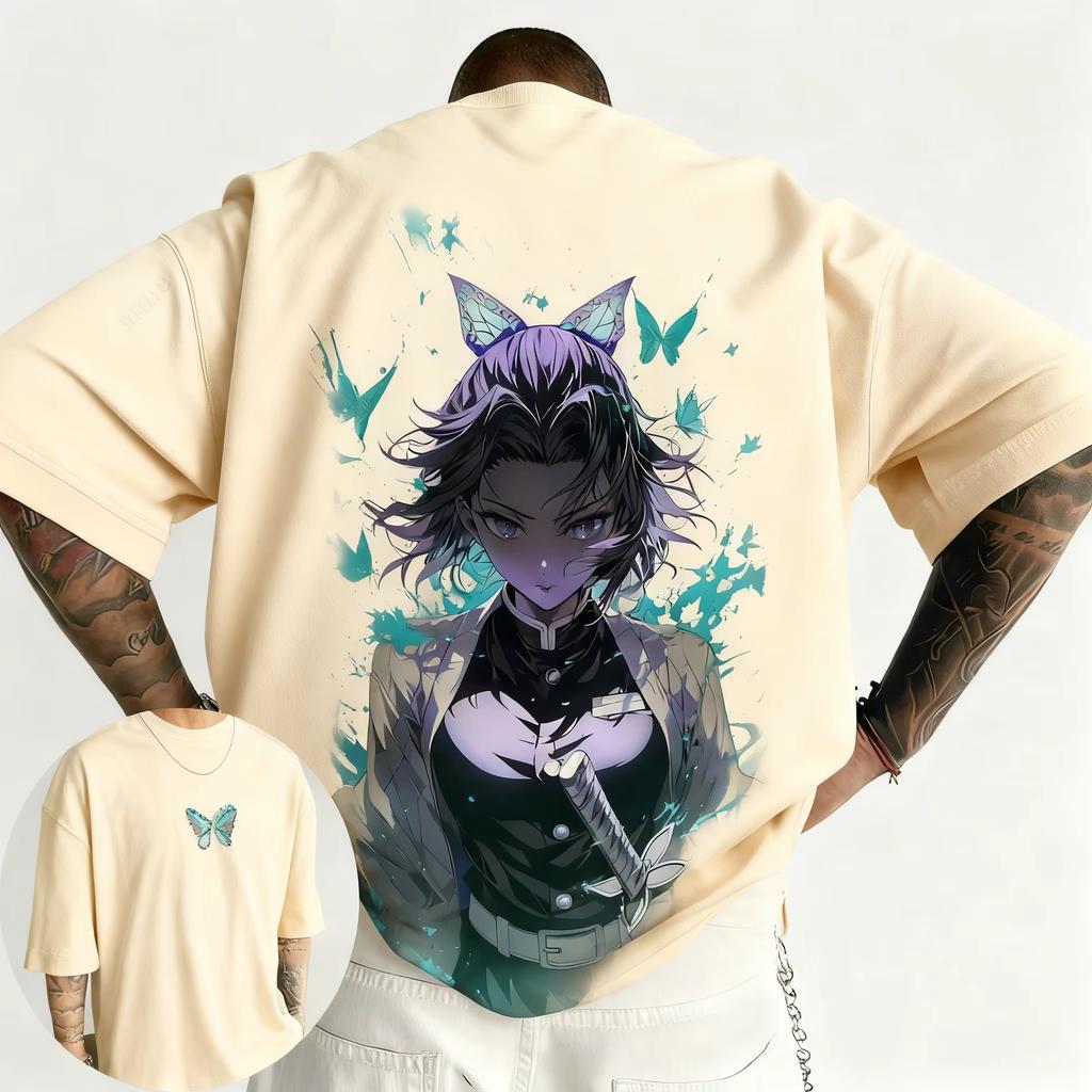 Oversized Demon Slayer Anime Printed Men and Women Tshirt Couple Street Fashion Casual Parent Child Top Summer Harajuku Y2K