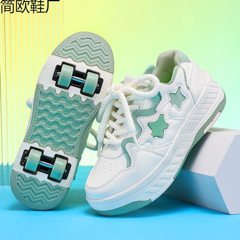 Children's runaway shoes direct four-wheel pulley shoes single-wheel deformation shoes students new wheels shoes