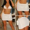 Sexy European & American Mesh Beach Cover-Up Skirt: Slim, Hip-Wrapped, Knitted, Short, Sunscreen Perspective Design