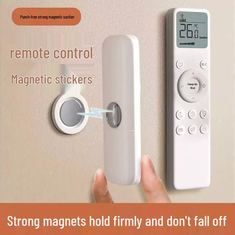Magnetic Wall-Mounted Remote Holder - Punch-Free Storage for TV and Air Conditioner Controllers
