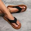 Sommer Neue Leder-Oberfläche Slip-on Sandalen, Strand Reise Keilabsatz Zehentrenner, Damen Außenbereich Zehentrenner