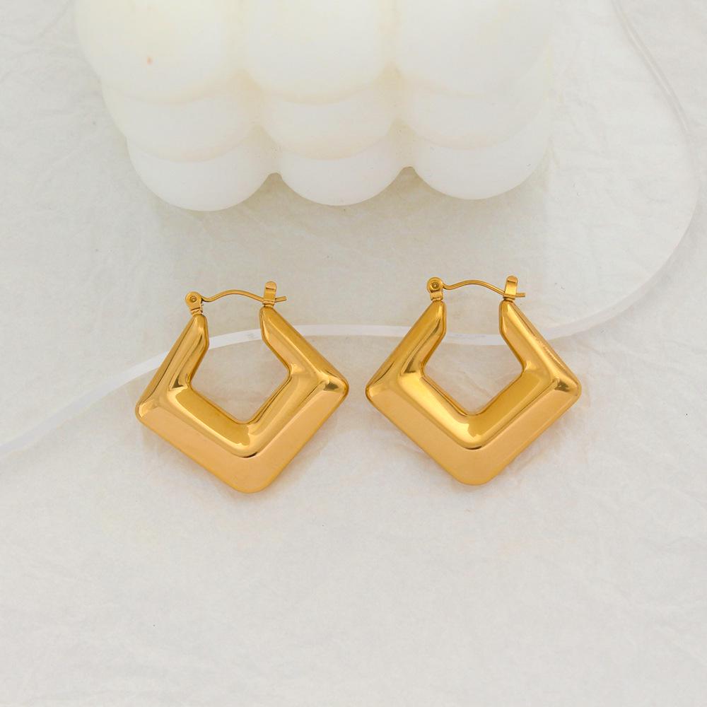 18K Gold-Plated Square Retro Polygonal Ear Cuff Earrings