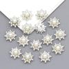 10 Stück Schneeflocken-Cabochon-Metallbasis, Strass, glitzernde Strass-Knöpfe für Kleidung, Schuhe, Taschen, Zubehör, DIY-Handwerk, 16 x 16 mm