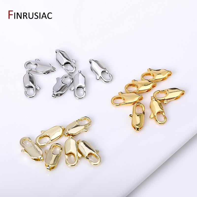 14k/18k Real Gold Plated Brass Metal Lobster Clasps For DIY Bracelets Necklace Handmade Jewelry Making Components
