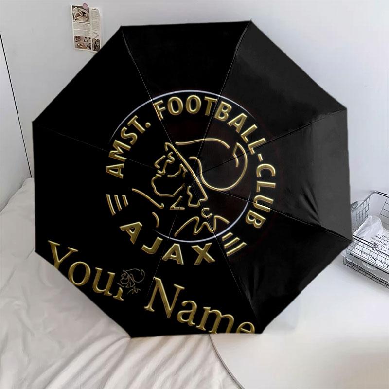 1 PC Automatic Folding Umbrella - AFC Ajax Custom Name Pattern, Portable & Foldable Design with 8 Ribs, Christmas Birthday Gifts