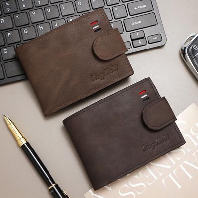 Vintage PU Leather Short Wallet with Zipper Multiple Card Slots Card Holder Coin Purse Men