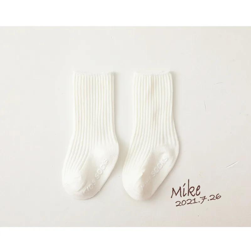 

Autumn Winter Baby Girl Boy Solid White Letter Floor Socks for 0-3Y Toddlers Kids Newborn Infant Soft Cotton Non-slip Stockings 1-3 years old