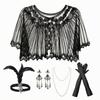 5 Pieces Great West Egg Shawl | 1920s Costume Set with Gloves, Sparkling, for