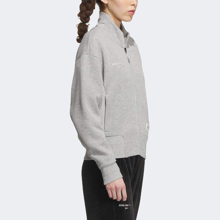 Adidas Veste de détente avec logo couleur unie Vestes pour femmes Gris IP0757