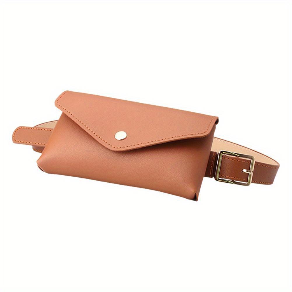 Women Waist Bag Leather Fanny Pack Chest Bag Women's Belt Fashion Pin Buckle Thin Belt Bag