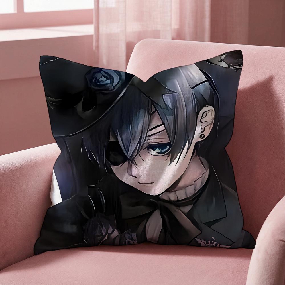 Black Butler Cushion Cover Multi-Scene Pillow Cover for Home & Car - Reversible, Soft & Durable for Daily Use