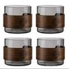 Insulated Borosilicate Glass Tea Cup with Walnut Wood Ring – Small, Multi-use for Home and Guests