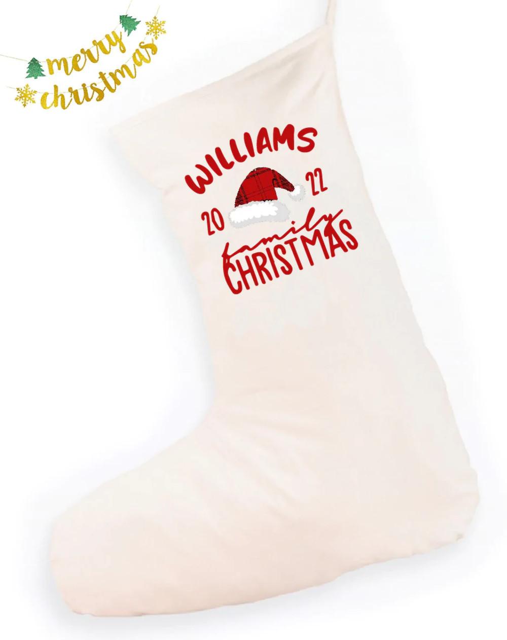 Семейный рождественский чулок милый подарок 28x57 см XXXL