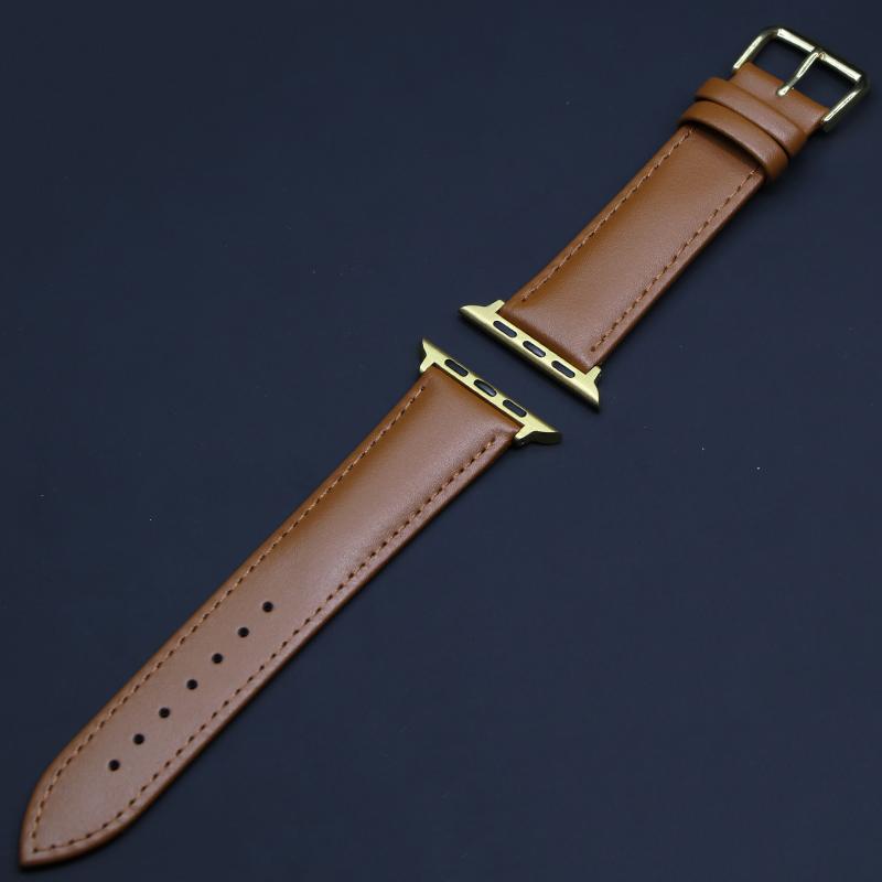 Brown Leather Band Loop Strap For Apple Watch 4 3 2 1 38mm 40mm , Men Leather Watch Band for Iwatch 5 44mm 42mm Bracelet