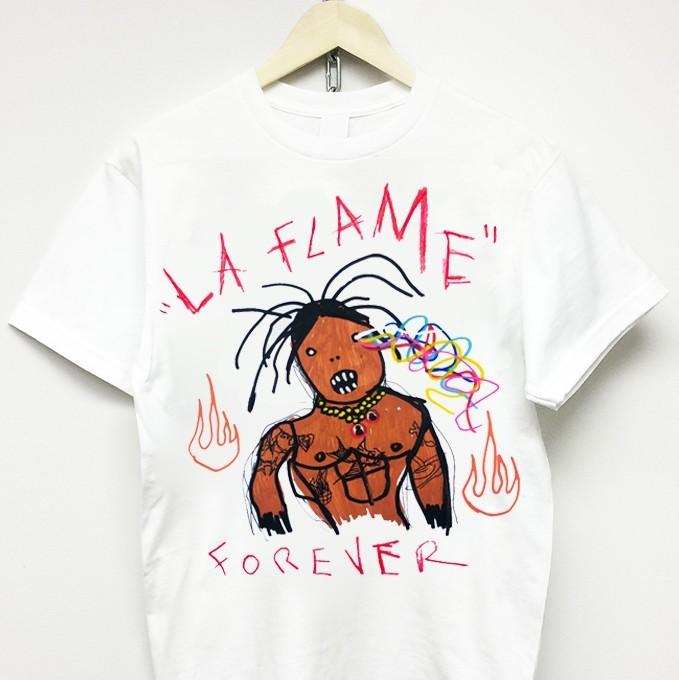 

Винтажная футболка TRAVIS SCOTT La Flame Forever Унисекс Концертная S - 5XL MQ286 Унисекс Футболка M