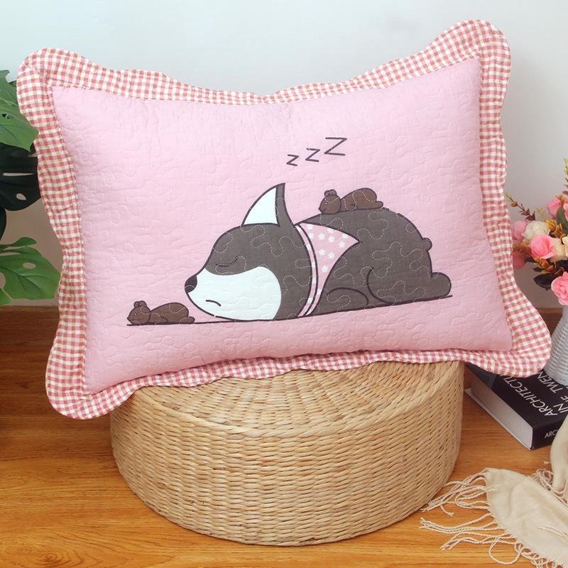 Soft and Comfortable Pillowcase Skin Friendly Breathable Fashionable Rustic Style Quilted Fabric Pillowcase Bedroom Decoration