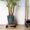 Solid Wood Thickened Movable Flower Stand Flower Holder Bonsai Flower Pot Tray Roller Base Stand with Universal Wheels