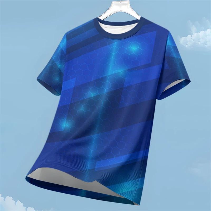 Fashion Breathable Gradient Print Sports T-Shirt Outdoor Run Fitness Tops Summer Trend Casual Short Sleeve Tees