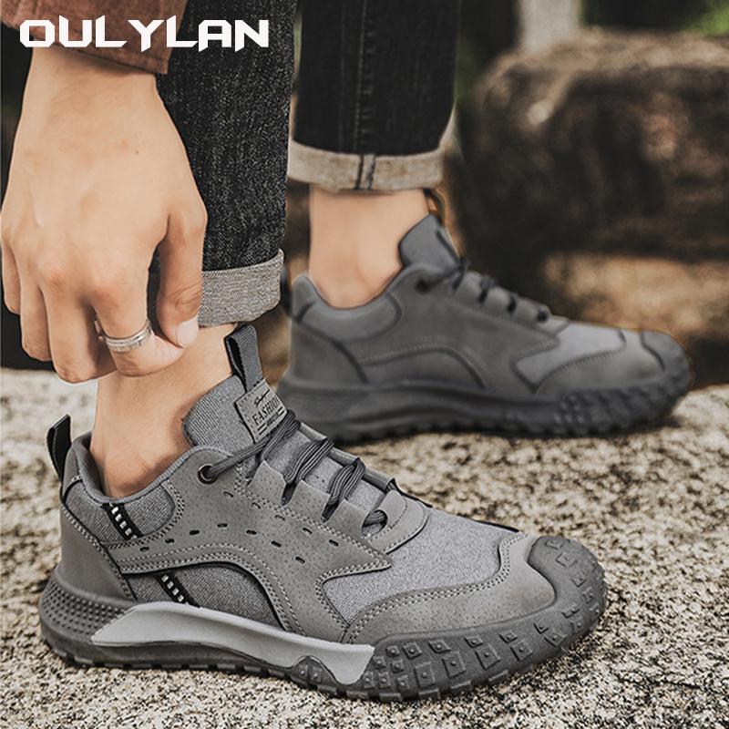 Oulylan Outdoor Anti Slip Wear-Resistant Lightweight Walking Shoes Men's Hiking Shoes Construction Site Sports Shoes
