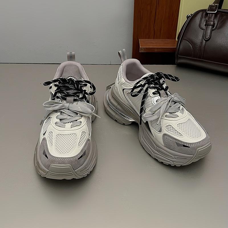 Fashion 2024 Women's H Sneakers Lace-Up Breathable Mesh Shoes for Women Lightweight Female Chunky Vulcanize Shoes Zapatillas De Mujer