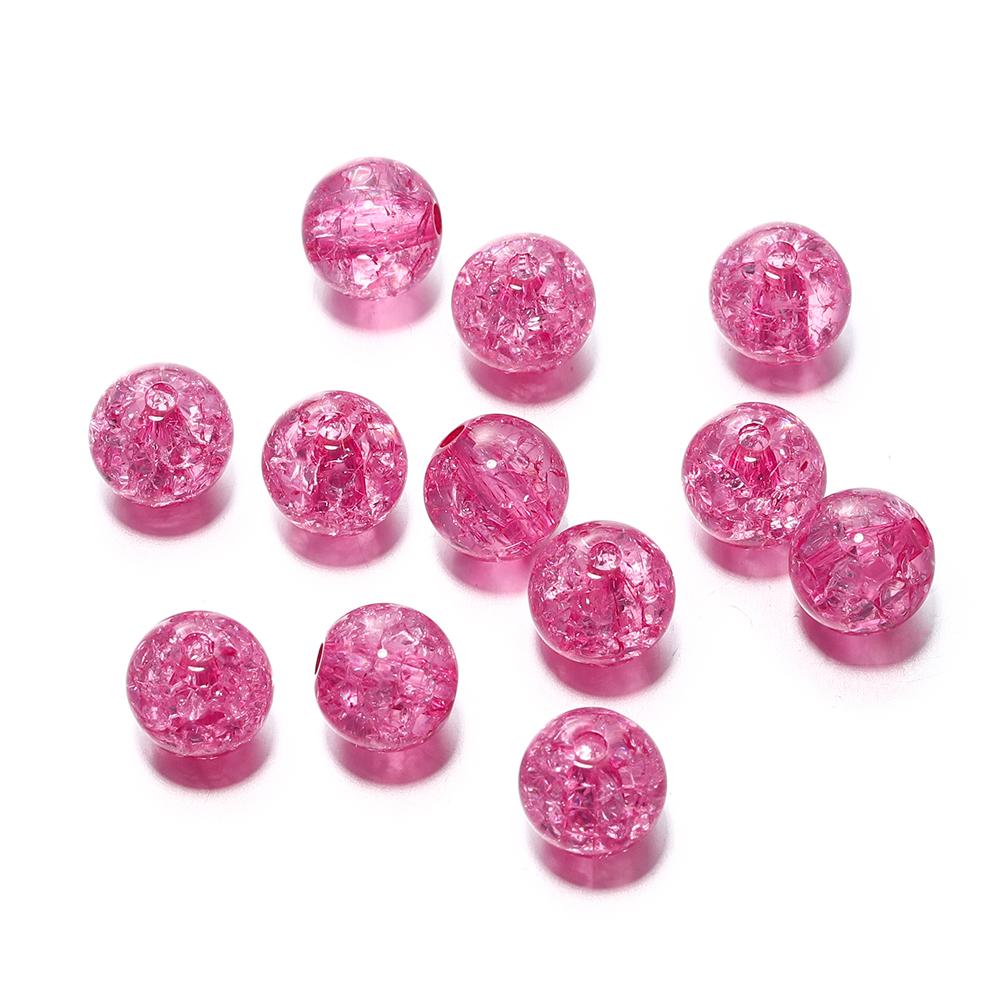 20-30pcs 8/10/12mm Cracked Crystal Acrylic Beads Colorful Loose Spacer Bead for Jewelry Making Charm Beads DIY Bracelet Necklace