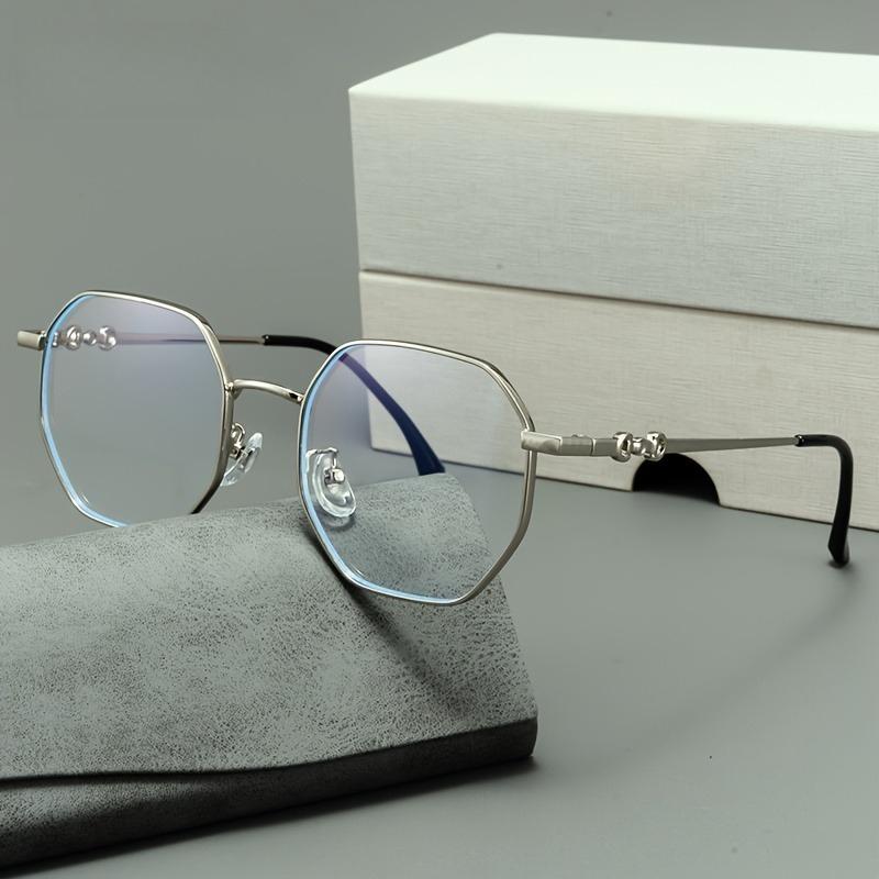 2PCS New Trendy Men's and Women's Flat Lenses Luxurious Fashionable Retro Metal Popular Street Pography Frame Daily Wear