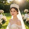 Bridal Pearls Crowns Stylish Graceful Crowns Wedding Photo Accessory Bride Crystal Hairband Wedding Photo Props