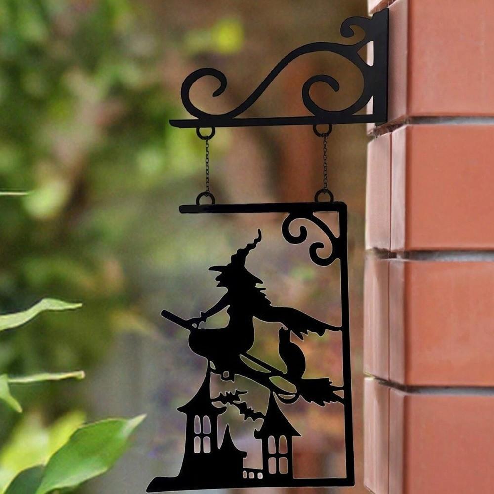 Waterproof Ghost Pendant Vintage Witch Silhouette Mysterious Halloween Decoration Courtyard
