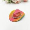 Holographic Neon Glitter Mini Cowboy Hat Western Theme Party Decoration Shiny Prop for Birthday Festival Events