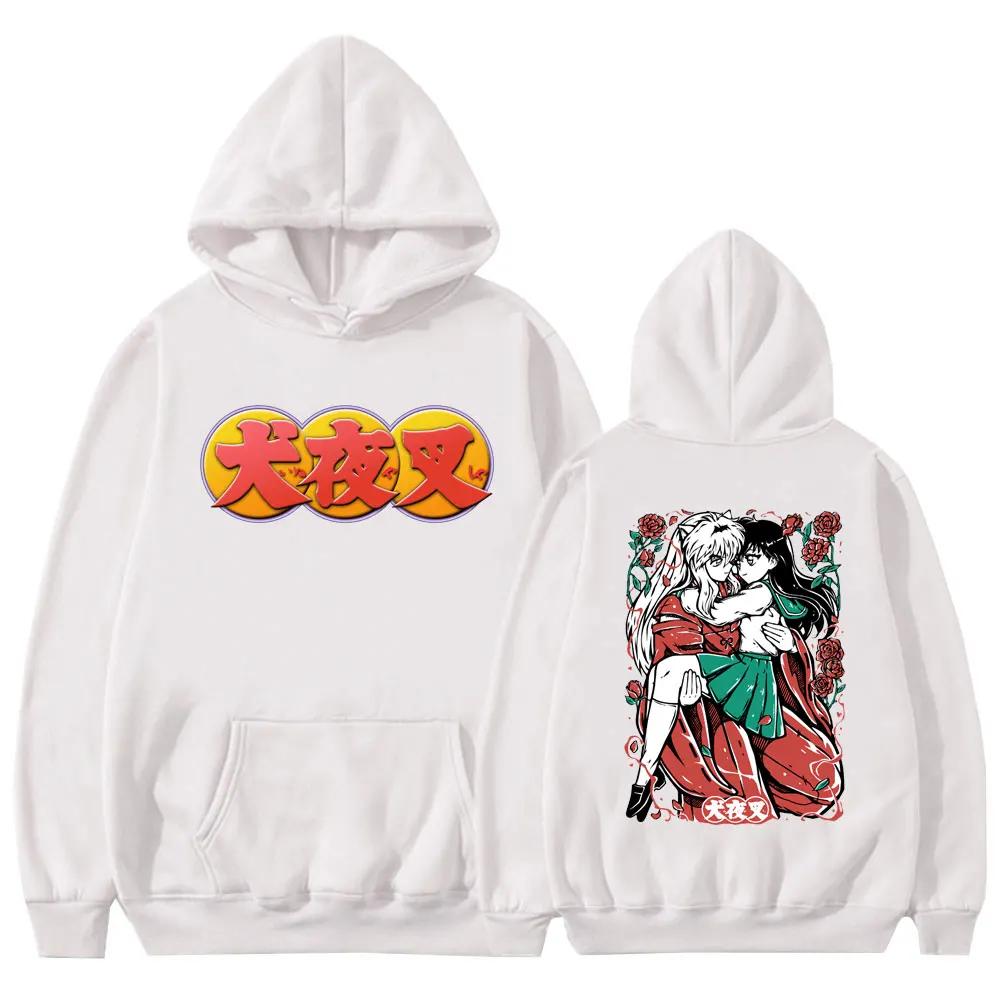 Anime Inuyasha Sesshoumaru Higurashi Kagome Hoodie Men Women Long Sleeve Oversized Manga Casual Hoodies Sweatshirt Streetwear