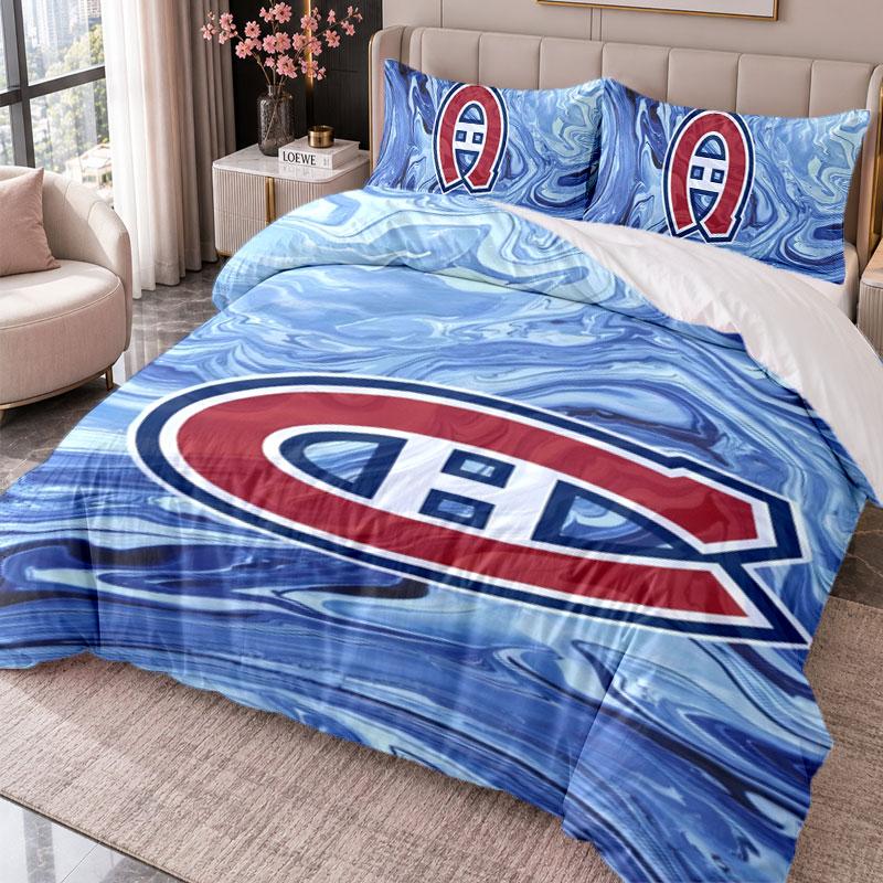 Montreal Canadiens 3Pcs Bedding Set Duvet Cover With Two Pillowcases For Bedroom Home Decoration