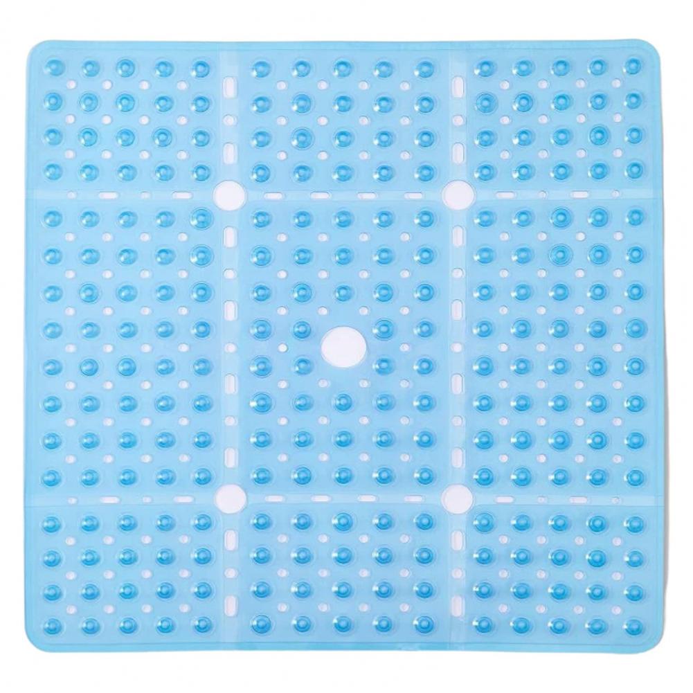 Badezimmermatte, große quadratische Duschmatte, rutschfester Duschboden, sicherer Saugnapf, Abflusslöcher, Badezimmerteppich