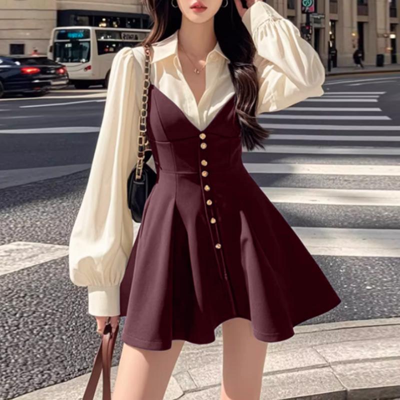 

VONDA Женские летние платья-двойки с воротником-рубашкой и длинным рукавом 5XL