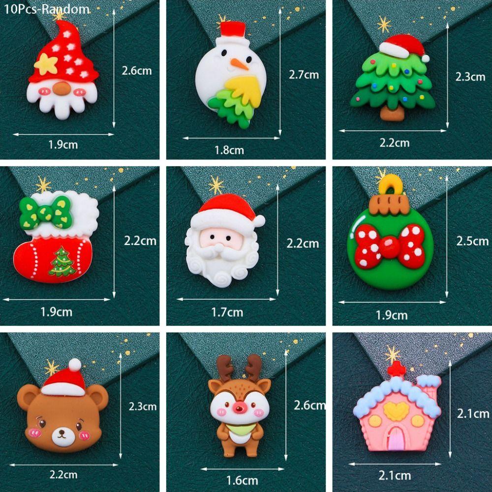 10Pcs Handmade Christmas Fridge Materials Resin Art DIY Resin Accessories  Home Decor