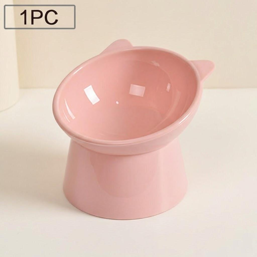 

Pet Bowl High Base Feeding Cat Dog Bowl Spine Protection Oblique Drinking Water Bowl Dog Supplies рожевий
