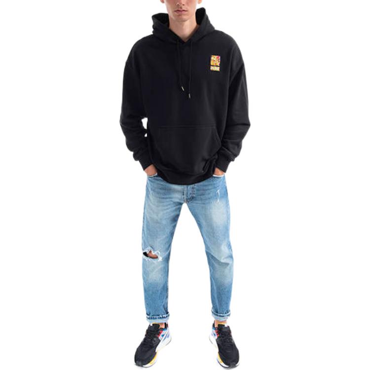 Puma Letter Print Pattern Drawstring Hoodie Long Sleeve Sweatshirt Men Sweatshirt Black 532230-01