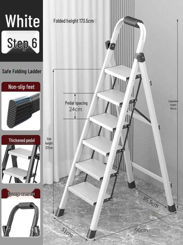 German Aluminum Alloy Telescopic Folding Ladder - Safe and Convenient A-Frame for Household Use