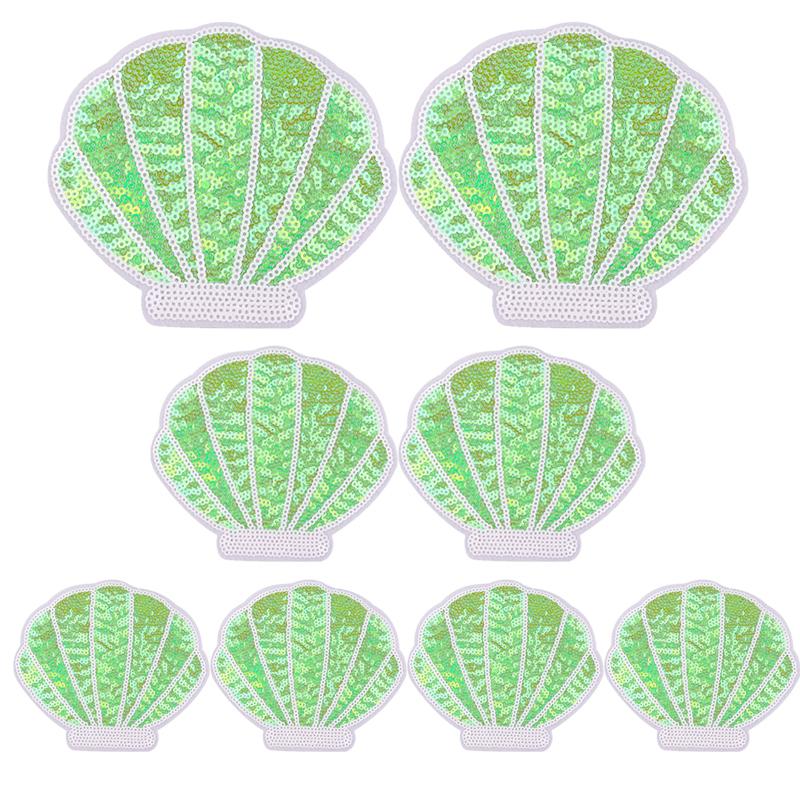 10pcs Cartoon Sequins Watermelon Fruit Drink Embroidered Patches Shells Coconut Trees Patch Clothes Decoration Sew Applique Diy