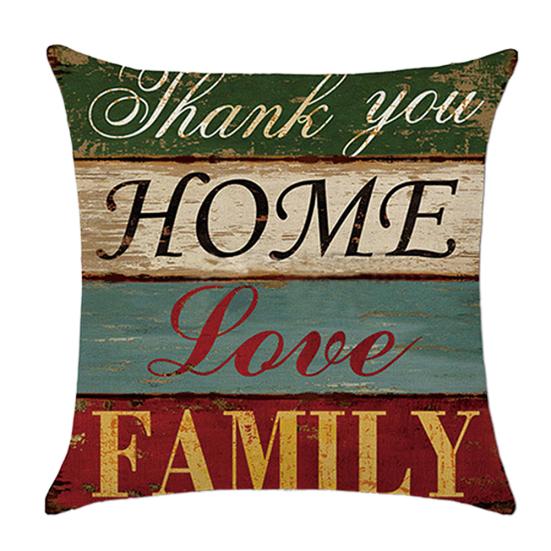Mediterranean Letter Home Love Pillow Case Cushion Cover Sofa Bed Car Decoration