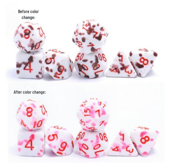 Temperature Sensitive Blood Spot Red & Colorful Earth Role-Playing Dice Set