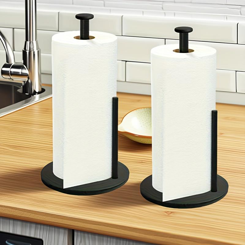 Stainless Steel Paper Towel Holder with Weighted Base, Heavy Duty Kitchen Countertop Organizer Space Saving Design,Kitchen