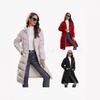 Womens Hooded Mid-Length Cotton Padded Coat Warm Winter Jacket Casual Style Plus Size S-4XL