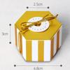 50pcs Mini Gold Round Dot Striped Hexagonal Candy Box for Wedding Birthday Party Decoration Favor Gift Souvenirs  Packaging