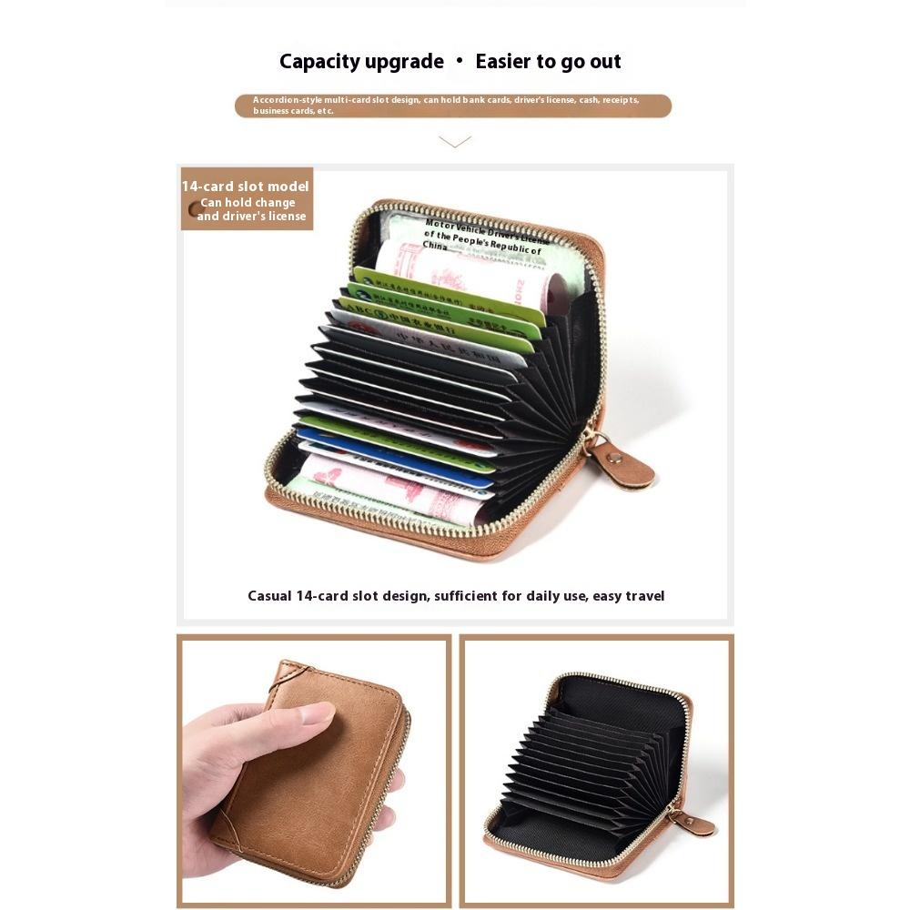 Card Bag Men's Anti-degaussing Theft Certificate Card Bag Small Multi-card Organ Card Clip Large Capacity Women's Bank Card Holder