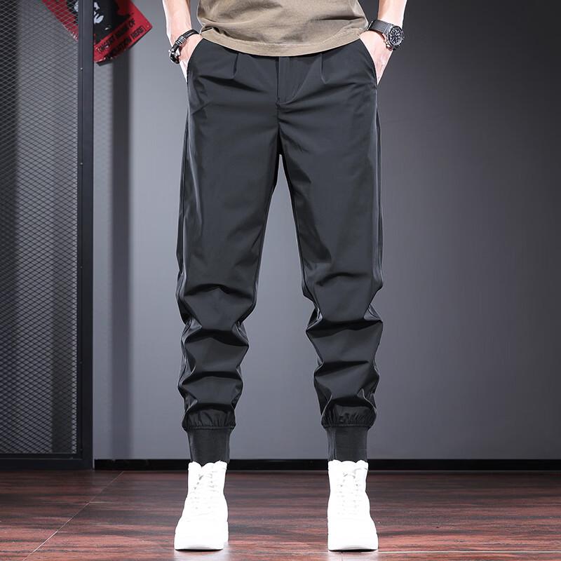 

Jie Leinuo Men s Ice Silk Casual Jogger Pants M