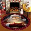 1pc Christmas Round Rugs: Santa, Snowman, Tree Designs - Festive Home Decor ,Christmas round carpet decoration..