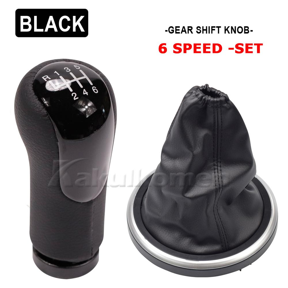 For Ford Fiesta Fusion Transit Connect 2002-2007 Manual 5/6 Speed Black Silver Gear Shift Knob Lever Gaitor Shifter Car Styling
