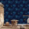 Watercolor Galaxy Wallpaper Navy Blue and Turquoise, Navy Blue Background 50x1000