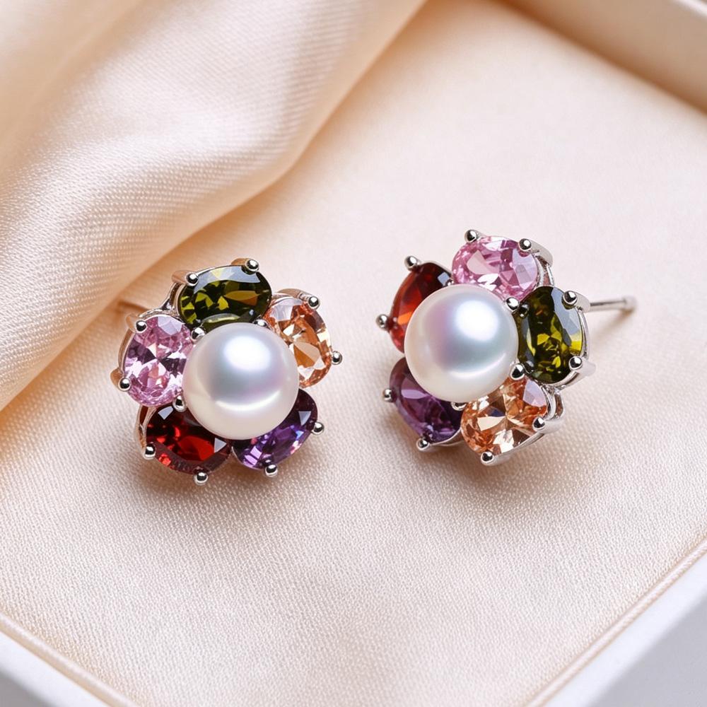 Natural Freshwater Earrings with Natural Pearls,Gold Plated Baroque Pearl Earring Fine Jewelry Wife Girl Birthday Gift