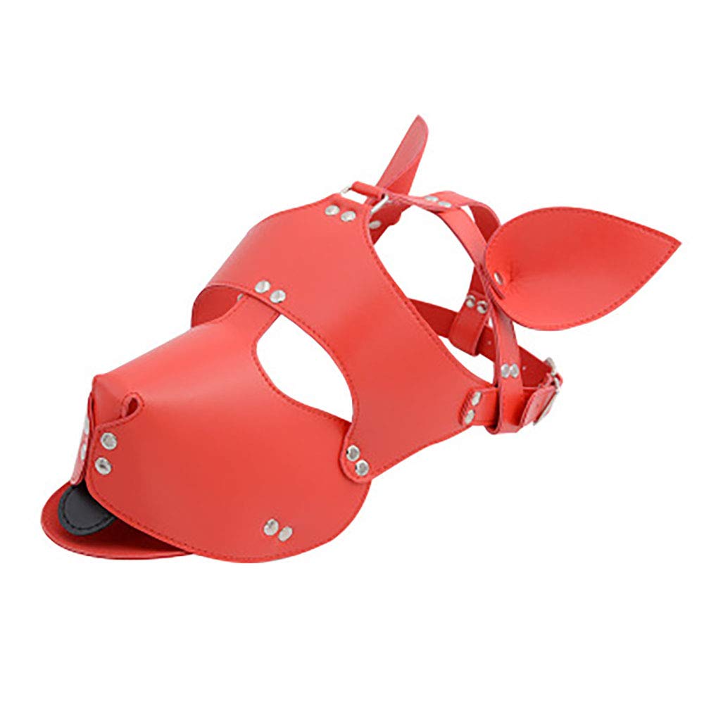 Warmtrees SM Dog Leather Hentai SM Dog Slave Party Couples Blindfold Full Head Restraint Breathable Popular for SM Fetish Black Mask, Mask,